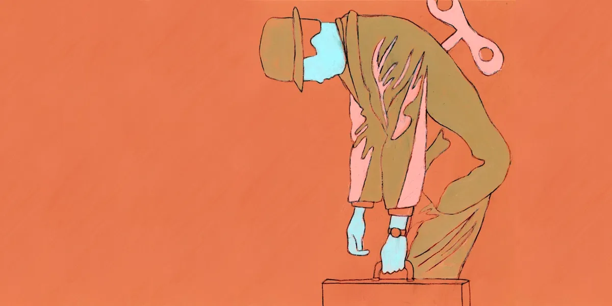Exhausted worker